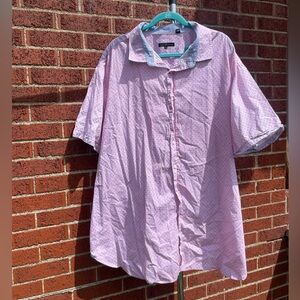 Twenty Eight Degrees Big and Tall 3xlt short sleeve pink and blue button up